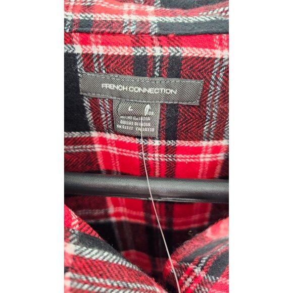 NEW!!! French Connection Men's Flannel Plaid Shirt Size Large‎ - Picture 3 of 5